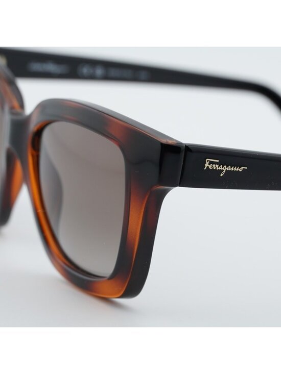 Salvatore Ferragamo SF955S 214 Sunglasses Havana Square Frame, Brown Lenses main image 7